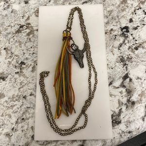Cattle Skull Leather Necklace